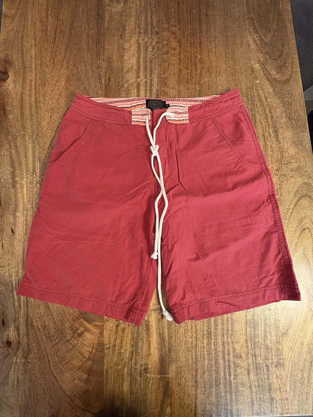 Pendleton Shorts Mens 32 Red Swim Trunks Mesh Drawstring Pockets Beach